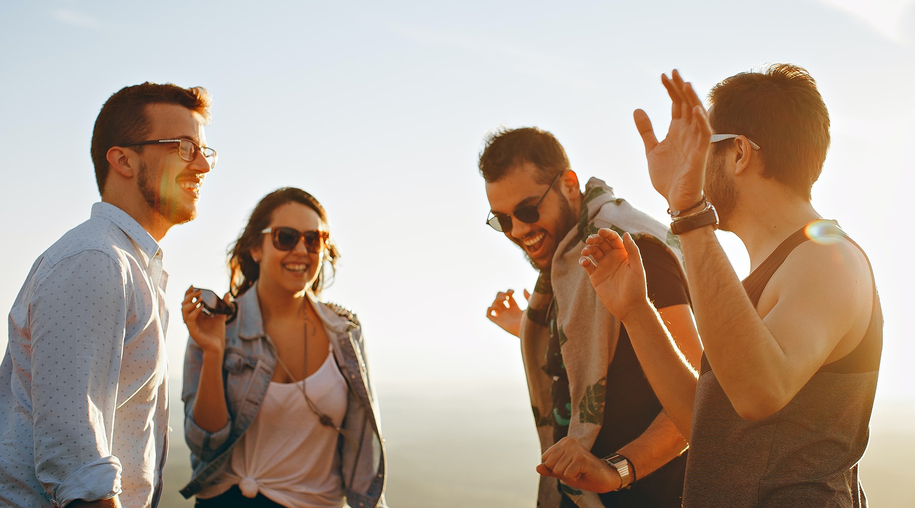 group of people laughing